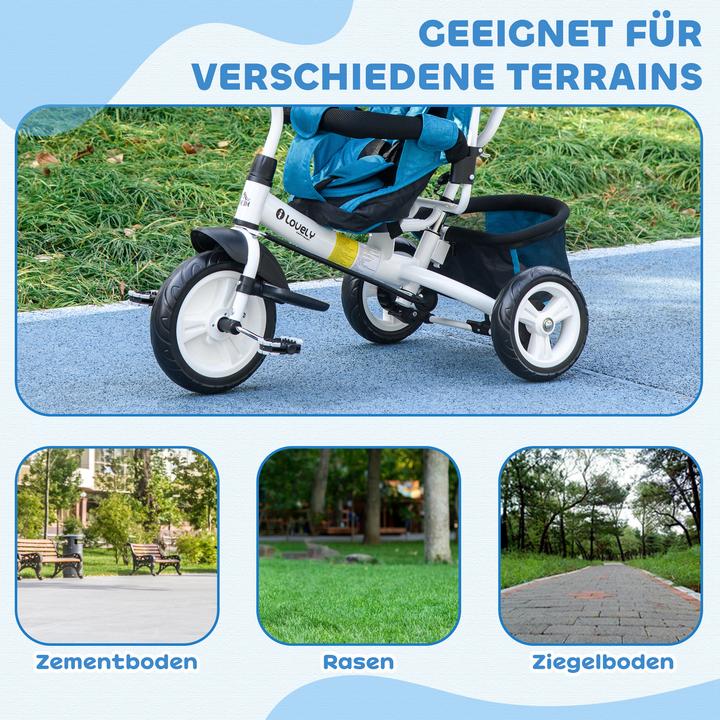 Produktbild Homcom Kinderdreirad Polyester, Metall Hellblau