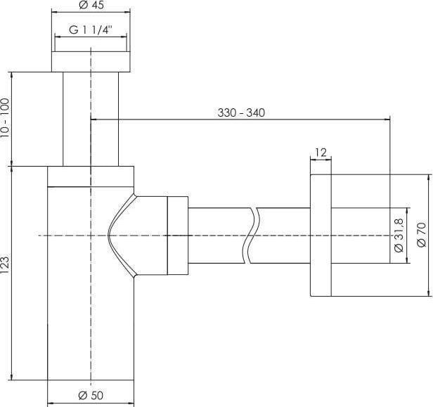 Actual product image Tycner Washbasin Siphon Black 2312 (Bottle siphon)