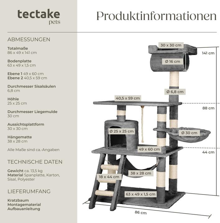 Actual product image tectake Stokeley (141 cm, Grey)