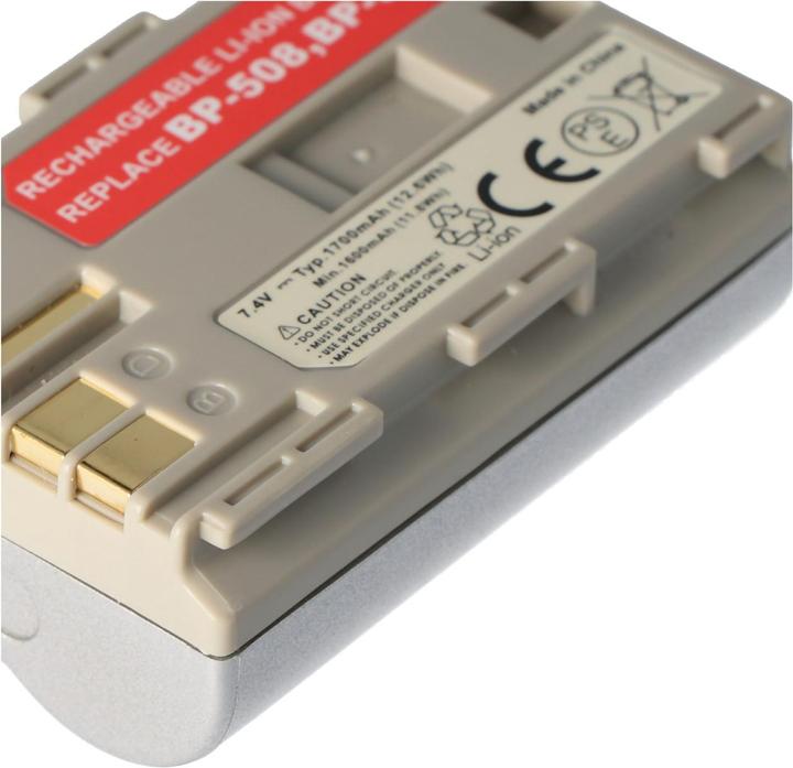 Actual product image AccuCell Battery Canon BP-511 Battery BP-508, BP-512 (Rechargeable battery)