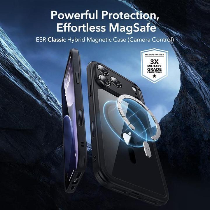 Produktbild ESR Classic Hybrid Magnetic Case (Camera Control), for iPhone 17 Pro, Clear Black (Apple iPhone 17 Pro)