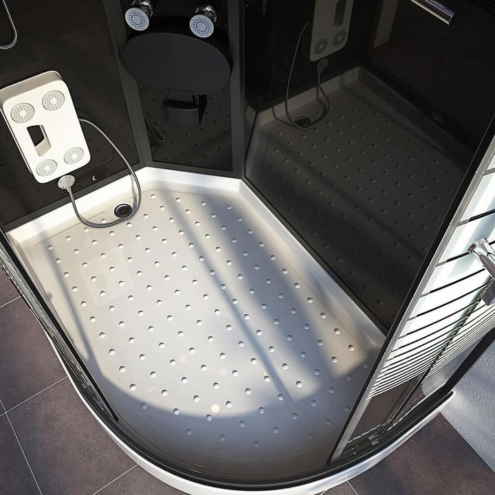 Produktbild Home Deluxe Dampfdusche mit Wasserfall Dampfsauna MANTA BLACK XL, 120x80x220cm - Rechts