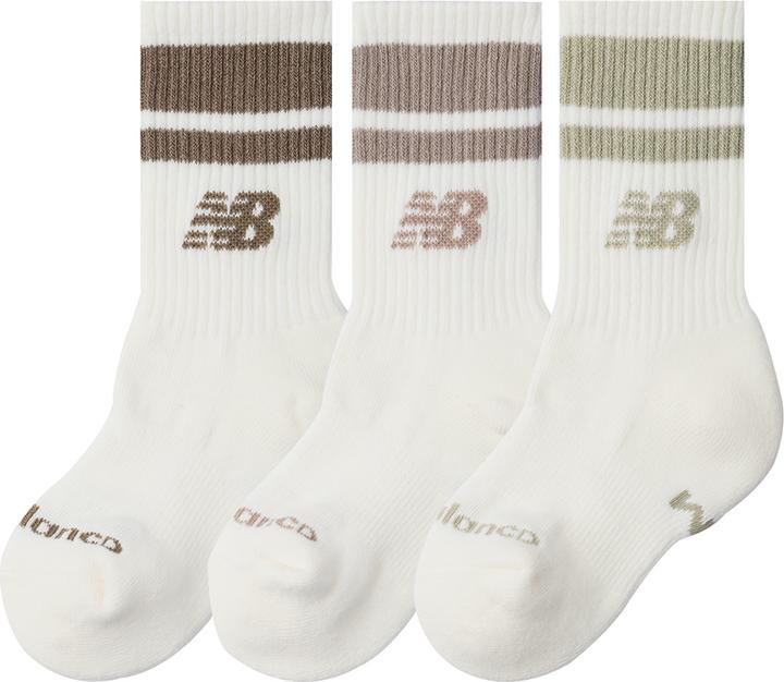 Actual product image New Balance Kids Everyday Stripe Midcalf 3 Pack (pack of 3, M)