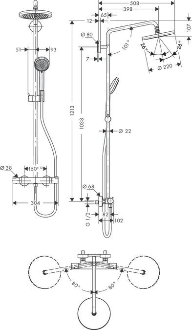 Produktbild hansgrohe Croma Duschsystem Chrom