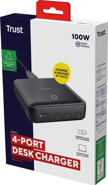 Actual product image Trust MAXO 100W 4-PORT (100 W)