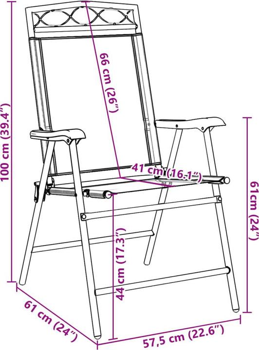Image du produit vidaXL Klappbare Gartenstühle 4 Stk. und Textilene