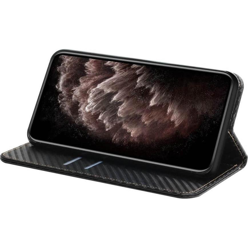 Thumbnail - Cover-Discount Galaxy S23 FE - Carbon Look Flip Case schwarz (Samsung Galaxy S23 FE), Smartphone Hülle, Schwarz