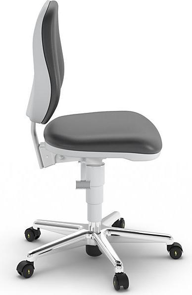 Produktbild Bimos Reinraum-Arbeitsstuhl, mit Rollen, Kunstlederbezug mit Permanentkontakt (47 - 61 cm)