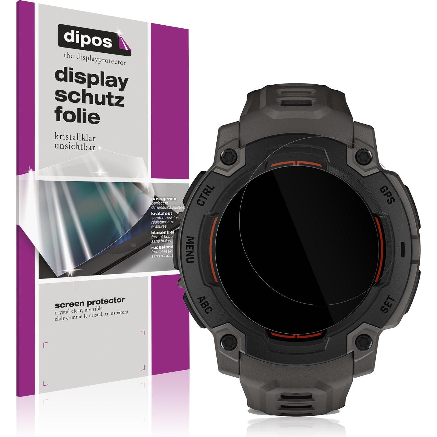 Dipos Schutzfolie Klar für Garmin Instinct E 40mm, Smartwatch Schutzfolie, Transparent