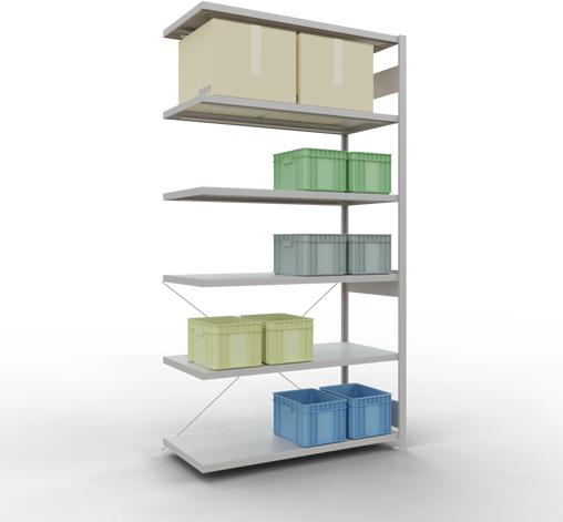 Produktbild Schulte Lagertechnik Stecksystem Anbauregal MULTIplus250 mit Kreuzstrebe