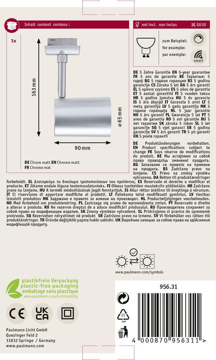 Actual product image Paulmann URail Spot Luxe