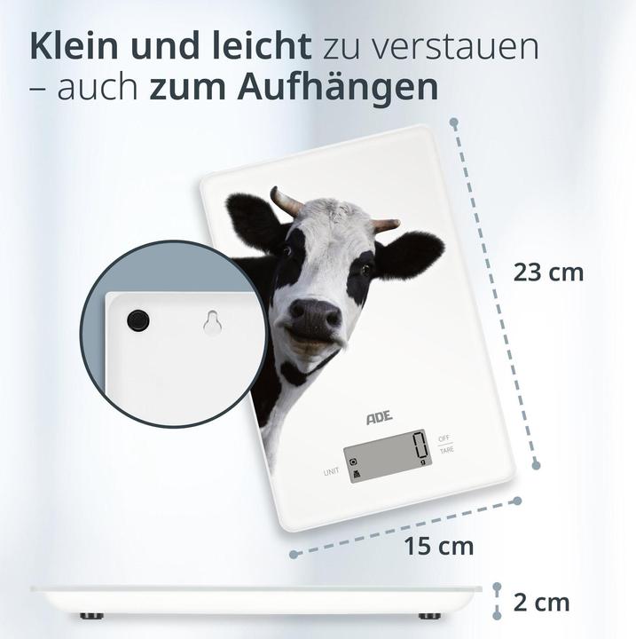Produktbild ADE Küchenwaage Inka digital Motivdruck Kuh, Bedienungsart
