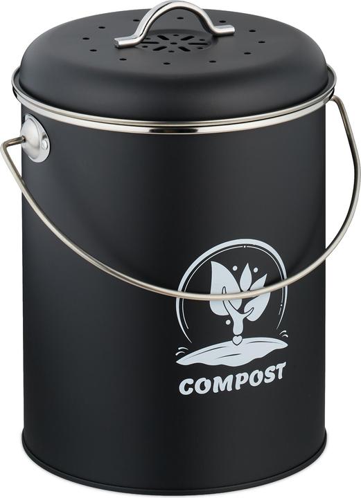 Immagine prodotto Relaxdays Komposteimer mit Geruchsfilter 5,5 Liter (5.50 l)