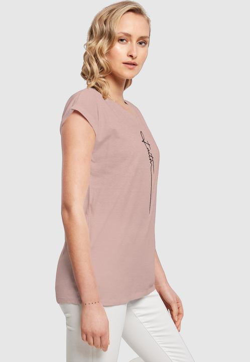 Produktbild Merchcode Ladies Faith Extended Shoulder Tee - 139215 (M)