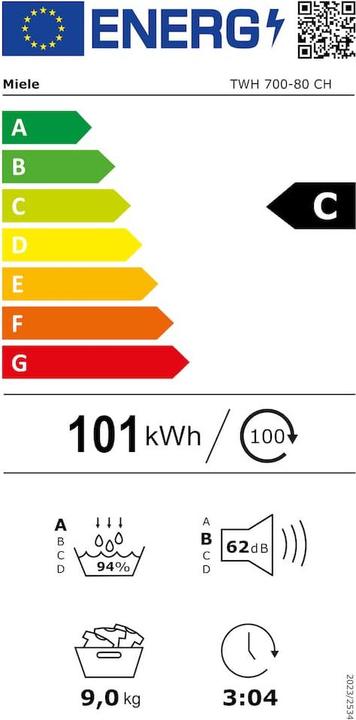 Energie-Label Miele TWV 700-80 Passion (9 kg, Links)