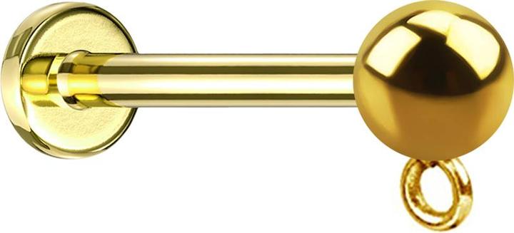 Actual product image Star Piercing Micro labret internal thread gold-plated with ball ring for pendant (without brass, Surgical steel 316L)