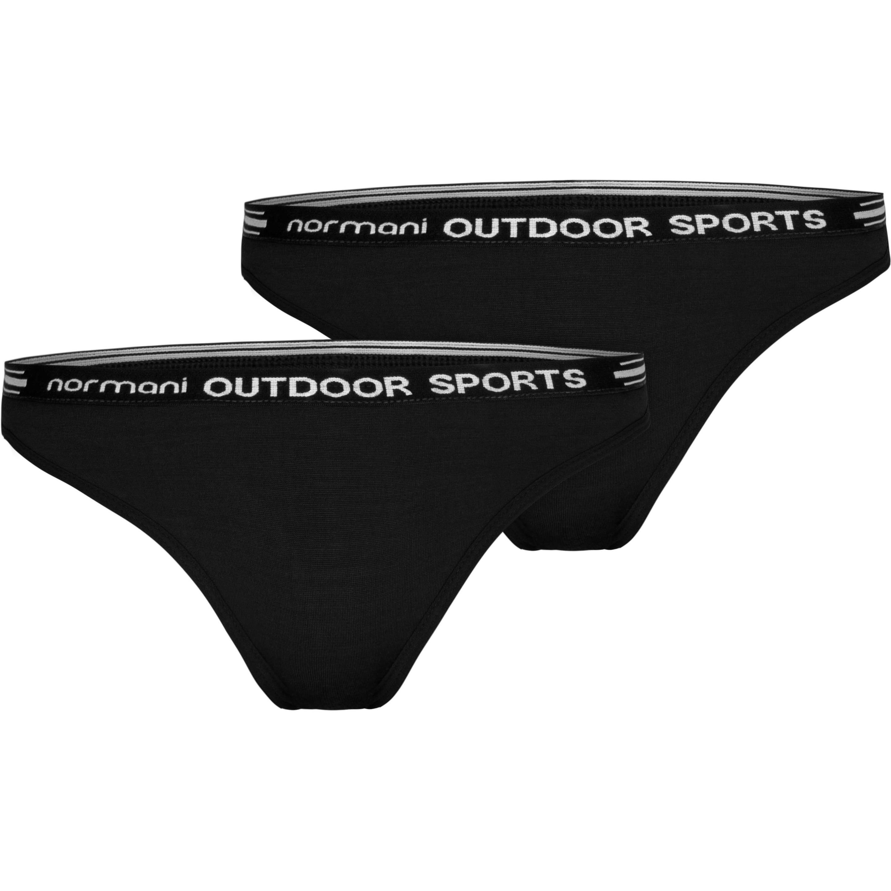 Normani, Damen, Unterhosen, 2er Pack Damen Merino Tanga „Dubbo“, Schwarz, (XS, Einzelpack)