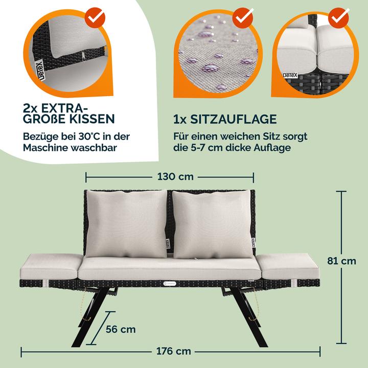 Image du produit Casaria Banc de jardin 2en1