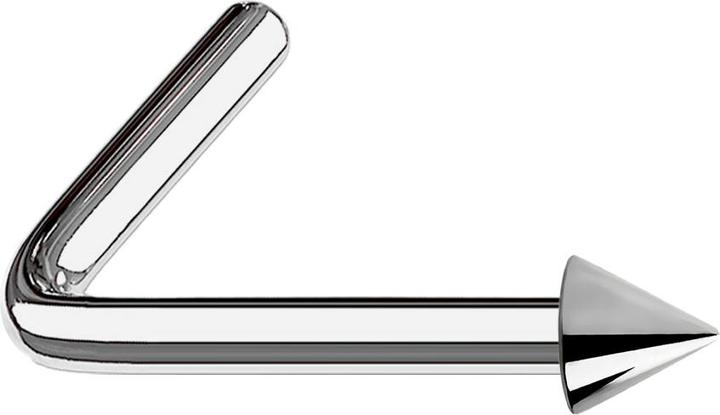 Actual product image Star Piercing Nose stud angled silver with cone (Titanium, without brass)