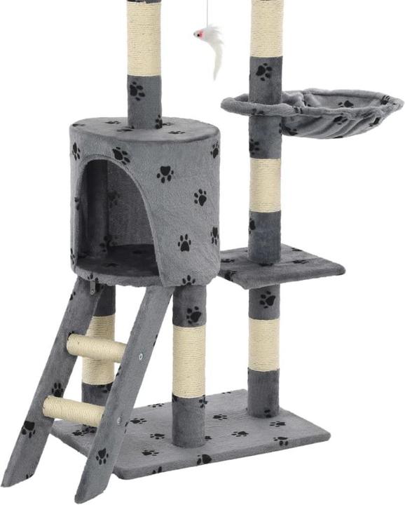 Actual product image vidaXL Kratzbaum (138 cm, Grey with paw pattern)