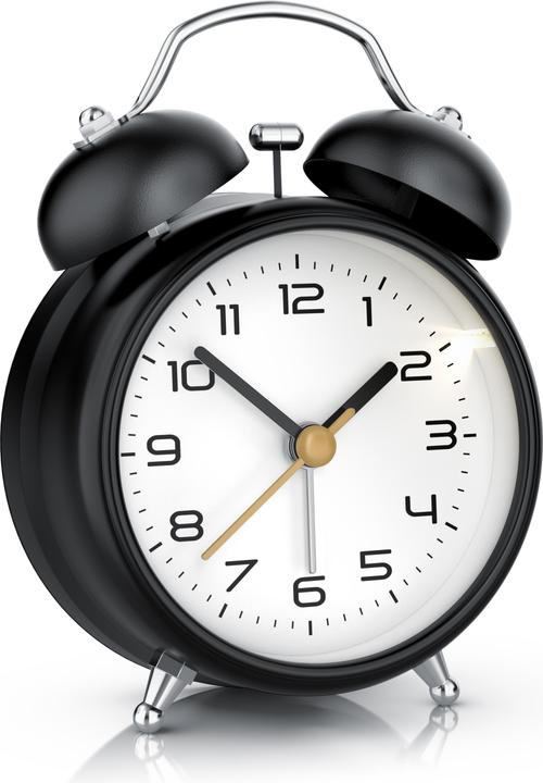 Produktbild Bearware Analoger Wecker klassisches Design, ohne Ticken, lauter Weckton, Batteriebetrieb, metall, schwarz