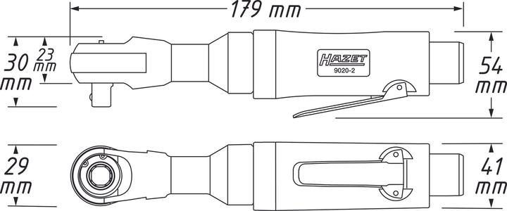Image du produit HAZET Clé à rochets 9020-2 ∙ Carré massif 6,3 mm (1/4 pouce) (1/4")