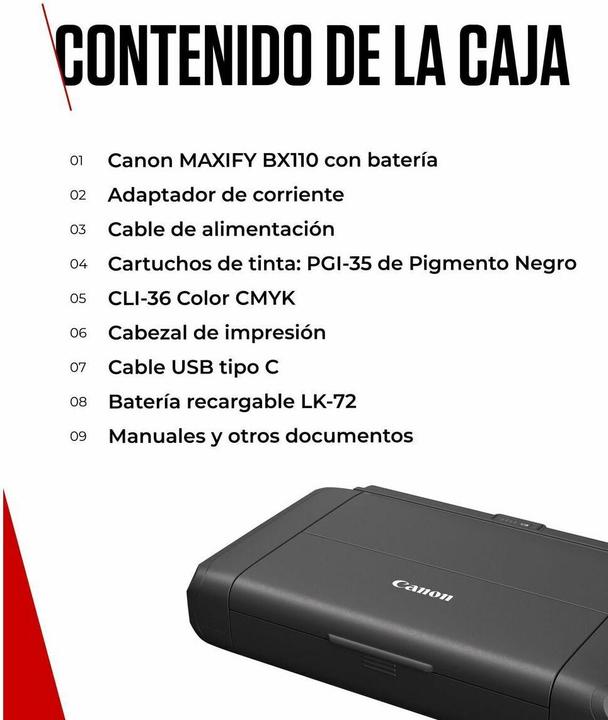 Produktbild Canon Maxify BX 110 mit Akku (Tintenpatrone, Farbe)
