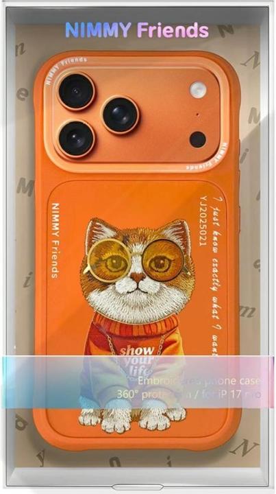 Etuui Case Nimmy Glasses Cool Cat for iPhone 17 Pro orange Etuui Case Nimmy Glasses Cool Cat for iPhone 17 Pro orange
