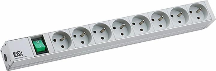 Actual product image Bachmann 19" 1U 8xUTE 1xswitch power (CEE 7/3, CEE 7/5, 2 m)