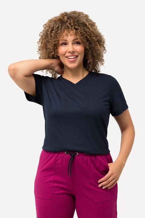 Produktbild Ulla Popken Funktionsshirt, antibakteriell, V-Ausschnitt, Halbarm (56)