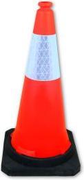 RS PRO Orange polyethylene traffic cone, H 75 cm reflective with weighting, traffic