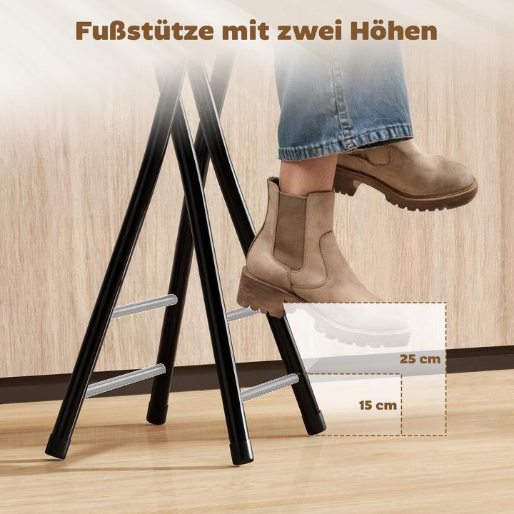 Produktbild Homcom Barhocker MDF, Stahl Schwarz