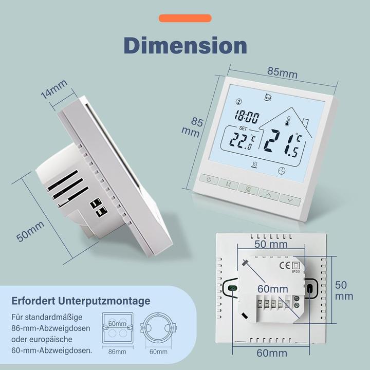 Produktbild Beok controls WiFi Thermostat für Fussbodenheizung