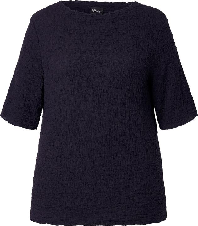 Immagine prodotto Ulla Popken T-shirt con texture, vestibilità normale, scollo a girocollo e mezze maniche (46, 48)