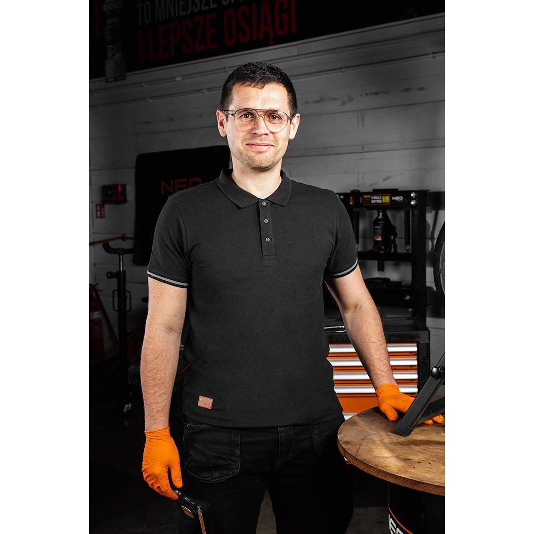 Neo, Herren, Shirt, Poloshirt (DENIM-Poloshirt, schwarz, Grösse L), Schwarz, (L)