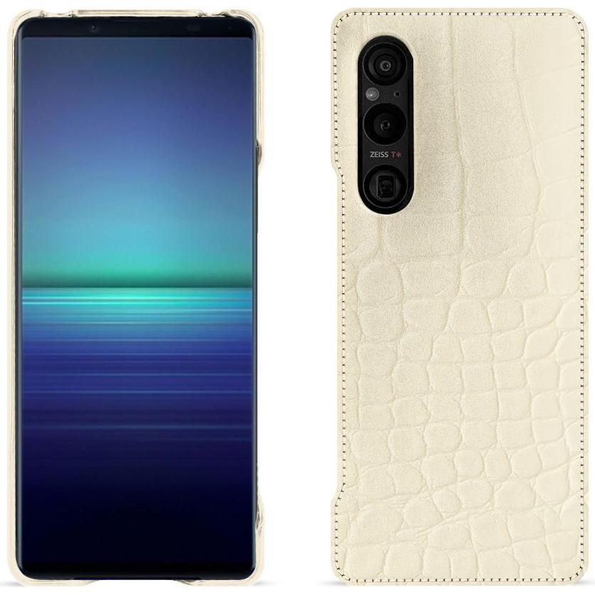 Noreve Lederschutzhülle (Sony Xperia 1 V), Smartphone Hülle, Beige