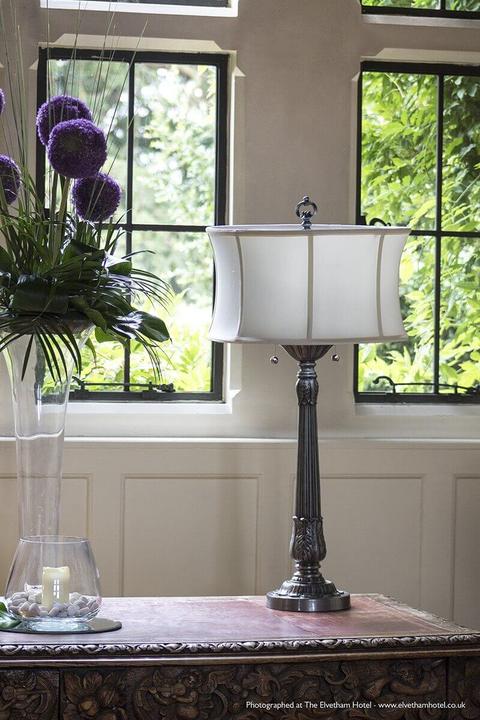 Image du produit Elstead Lighting Presidential lampe de table E27 double étain ivoire gris blanc (E27)