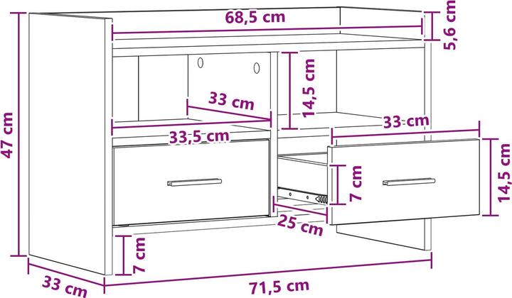 Produktbild vidaXL TV-Schränk (33 x 33 x 47 cm)