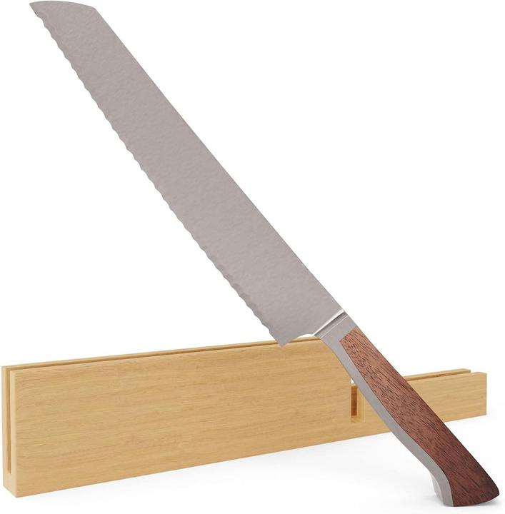 Gude Solingen Bread knife forged 22 cm walnut wood CAMINADA Handmade Germany (22 cm)