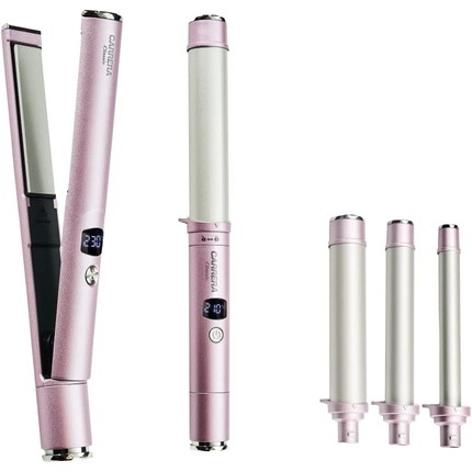 Immagine prodotto Carrera Set classico di piastra e arricciacapelli 3in1, rosa chiaro (Piastra per capelli)