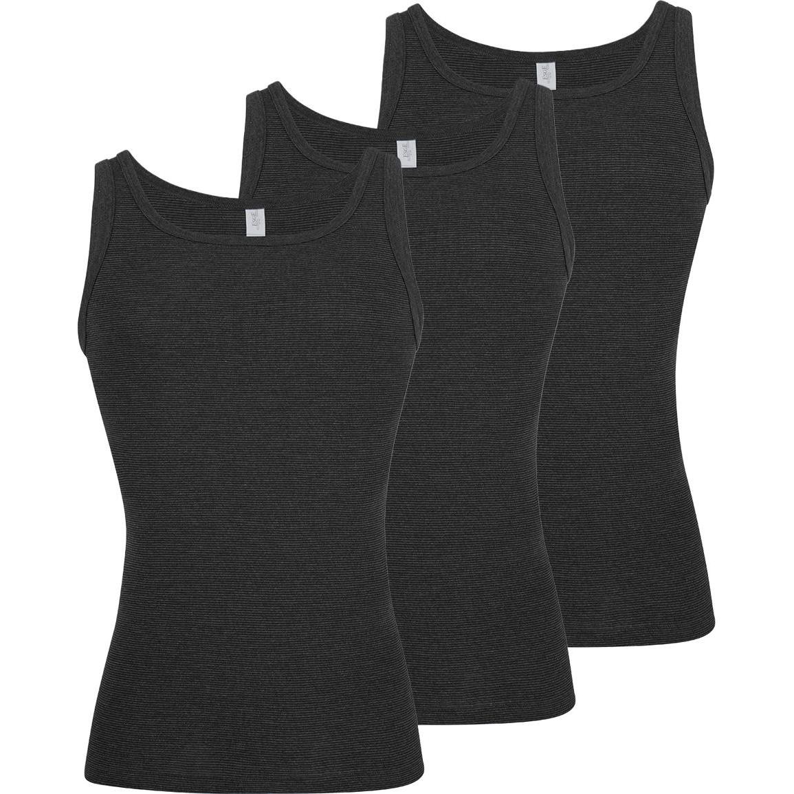 ESGE, Herren, Shirt, 3er Pack - Feinripp Jeans Unterhemd / Tanktop, Schwarz, (XL)