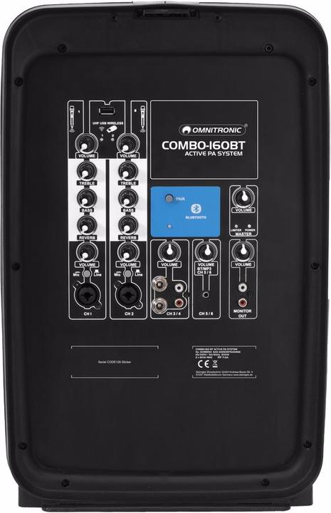 Actual product image Omnitronic COMBO-160BT (Active, 2x 80 W)