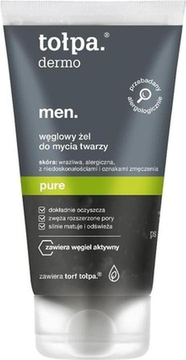 Image du produit Tolpa Dermo Men Gel nettoyant pour le visage au charbon pur 150ml (Gel nettoyant, 150 ml)