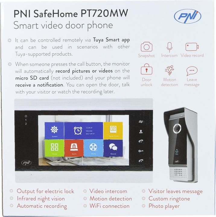 Actual product image PNI Intelligent video intercom SafeHome PT720MW WiFi HD, P2P, indoor monitor, dedicated Tuy (Wireless)