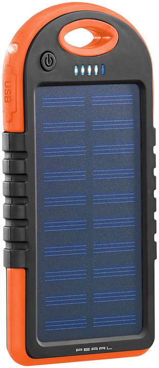 Produktbild Pearl Solar-Powerbank mit Taschenlampe (3000 mAh, 5 W, 11.10 Wh)