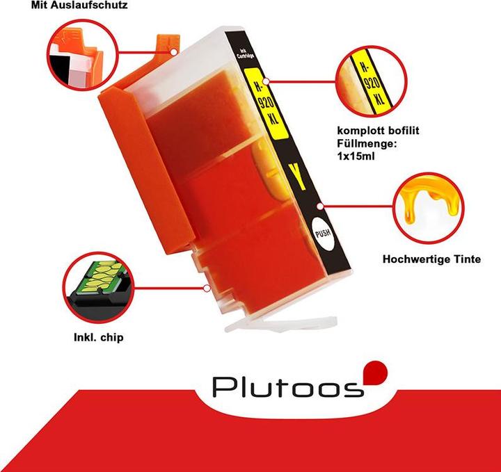 Actual product image Plutoos HP 920XL cartridges XXL compatible, set of 4 colours (C, FC, M, Y)