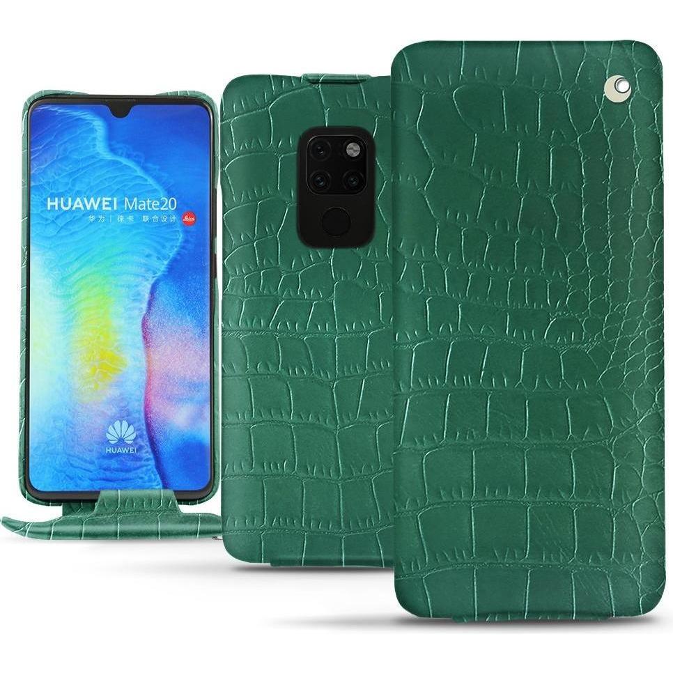 Noreve Lederschutzhülle vertikal (Huawei Mate 20), Smartphone Hülle, Grün