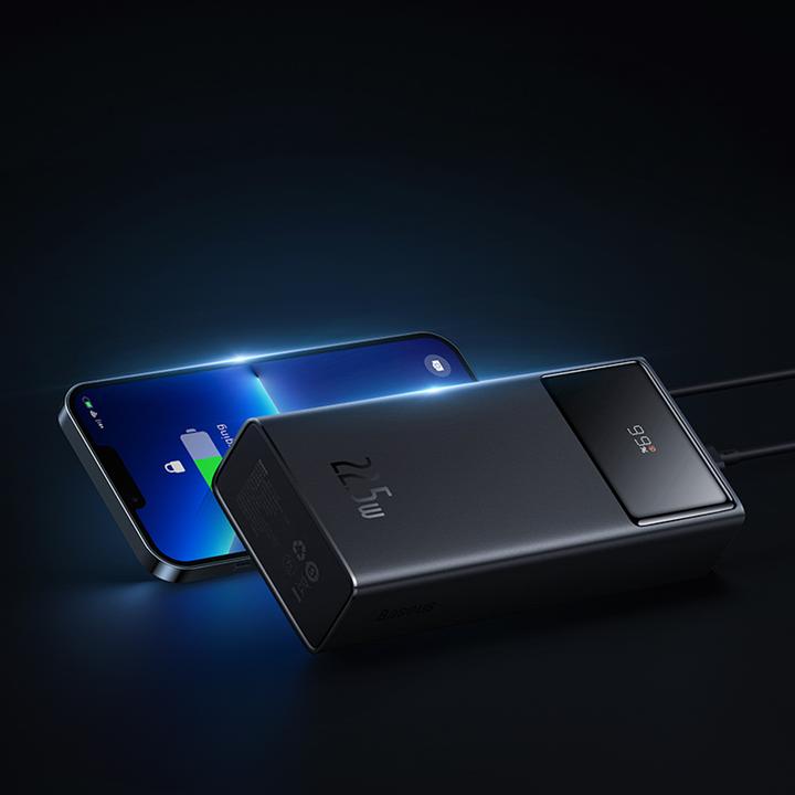 Image du produit Baseus - Power Bank EnerFill FP41 (E0027K00) - Type-C, 2x USB-A, 30000mAh, 22.5W, QC + PD - Noir (30000 mAh, 22.50 W)