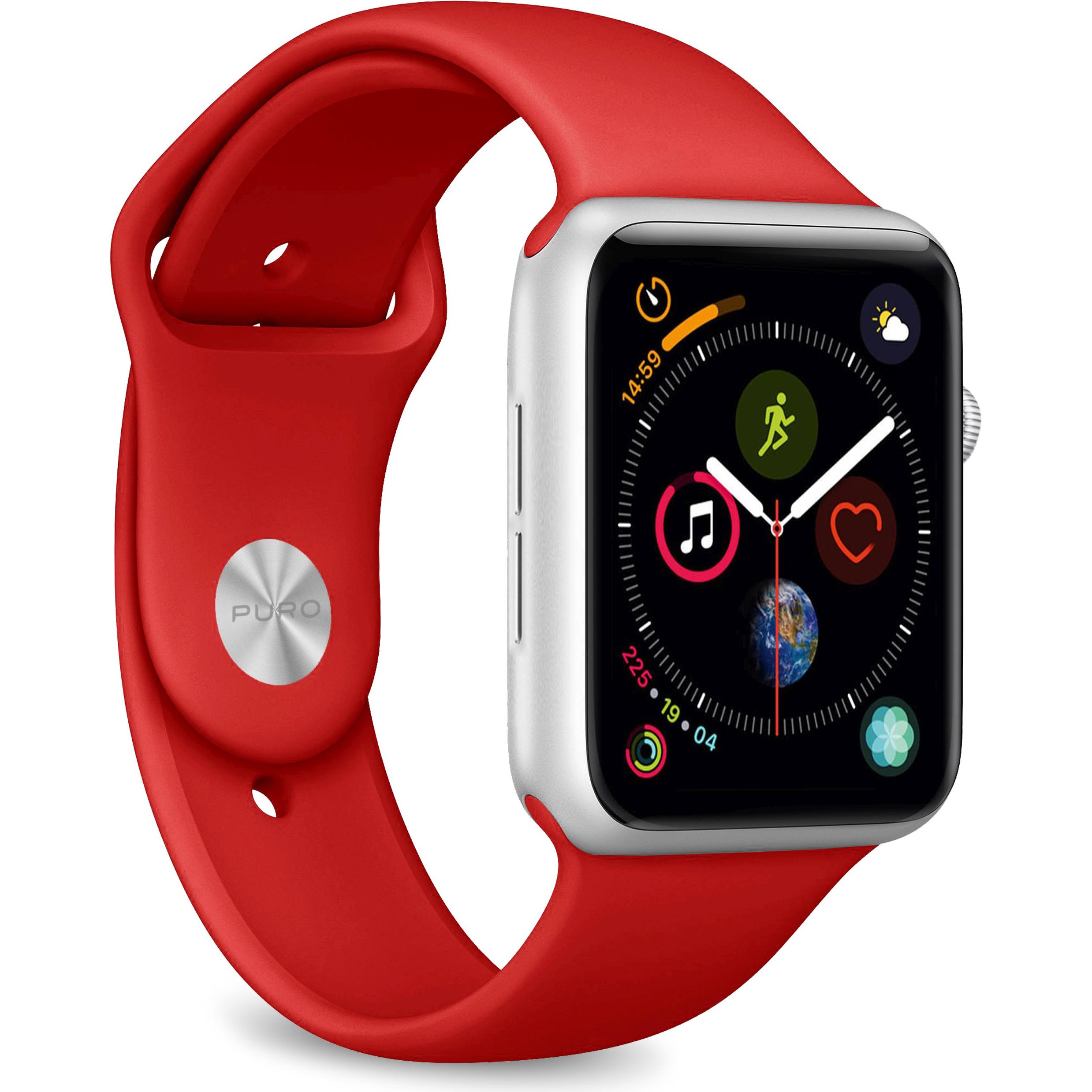 Puro Icon 42-44mm (44 mm, Silikon), Uhrenarmband, Rot
