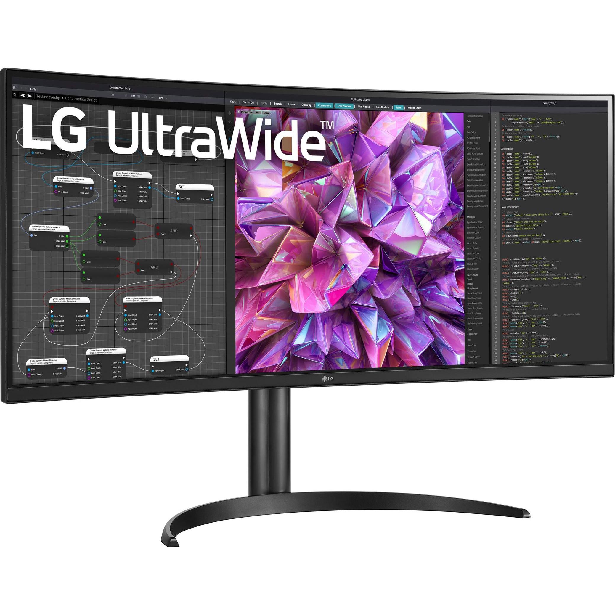LG 34WQ75C-B (3440 x 1440 Pixel, 34"), Monitor, Schwarz